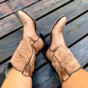 Abilene Leather Short Western Cowgirl Boots | 7